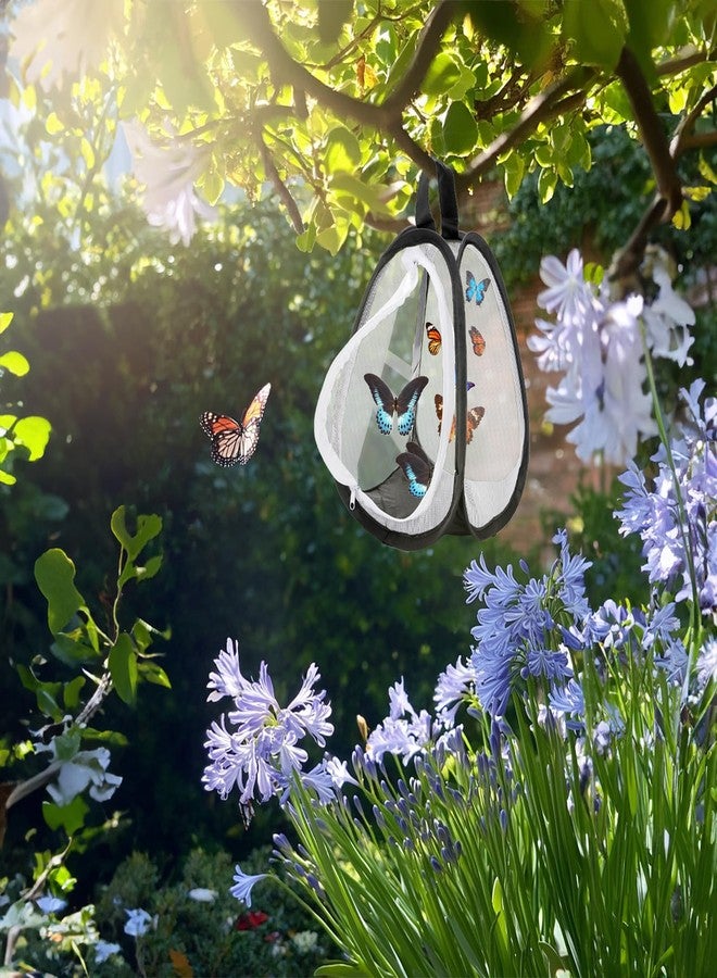 Kingrol 2 Pack Collapsible Insect & Butterfly Habitat Cage, Pop-Up Butterfly Terrarium with Clear Window, Zipper Access & Polyester Base, 7.75 x 7.75 x 11 Inch - Image 5